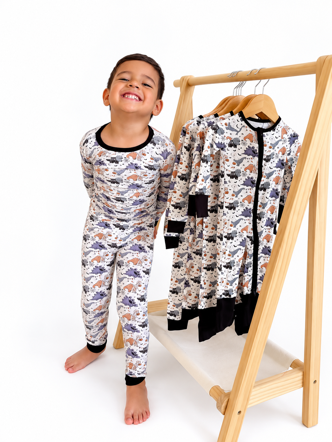 Spooky Dino Bamboo 2-piece set