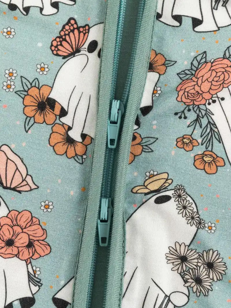 Spooky blooms bamboo zip