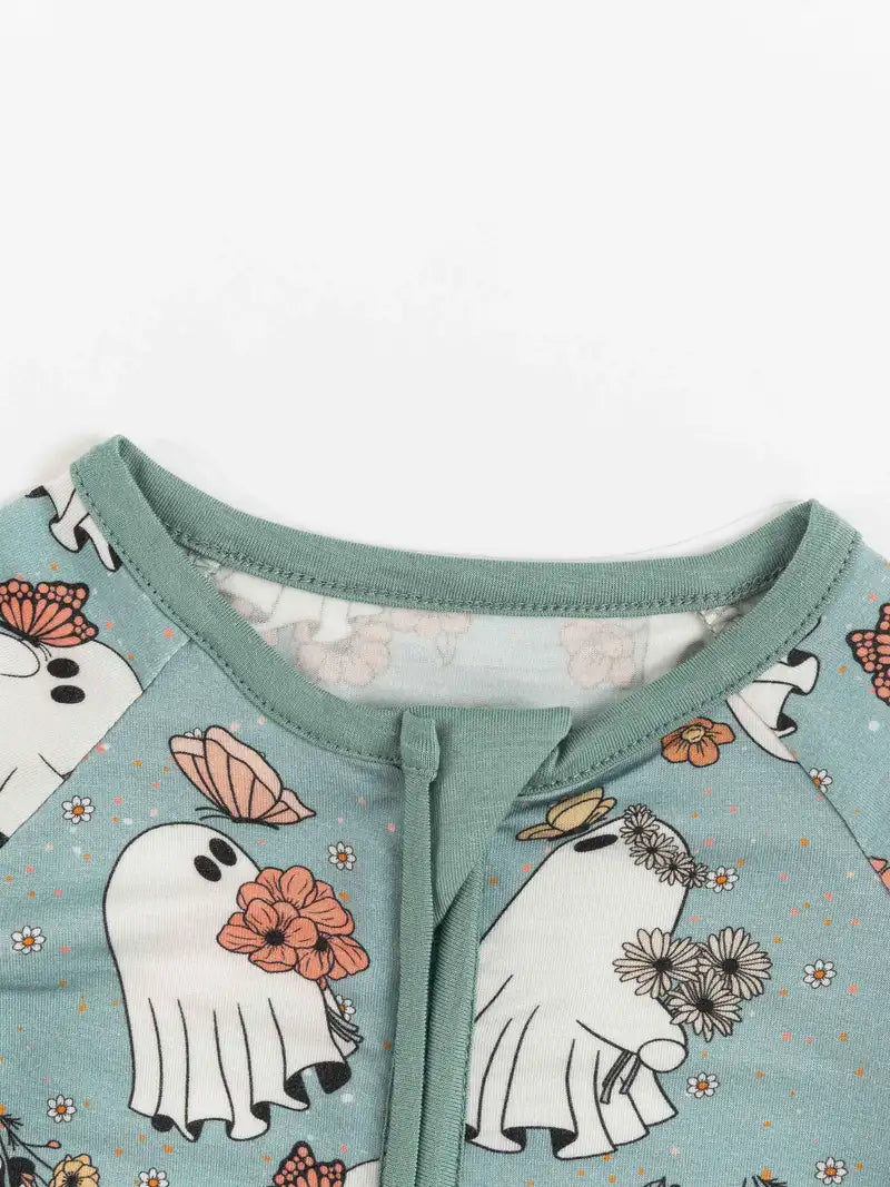 Spooky blooms bamboo zip