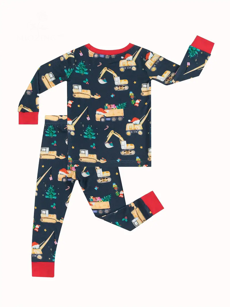 Christmas Trucks two-pieces bamboo pajamas