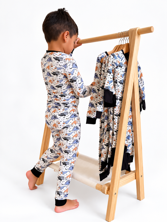 Spooky Dino Bamboo 2-piece set
